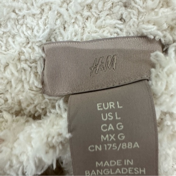 NWT H&M Teddy Sherpa Jogger Sweatpants Womans Large Beige - Picture 3 of 10